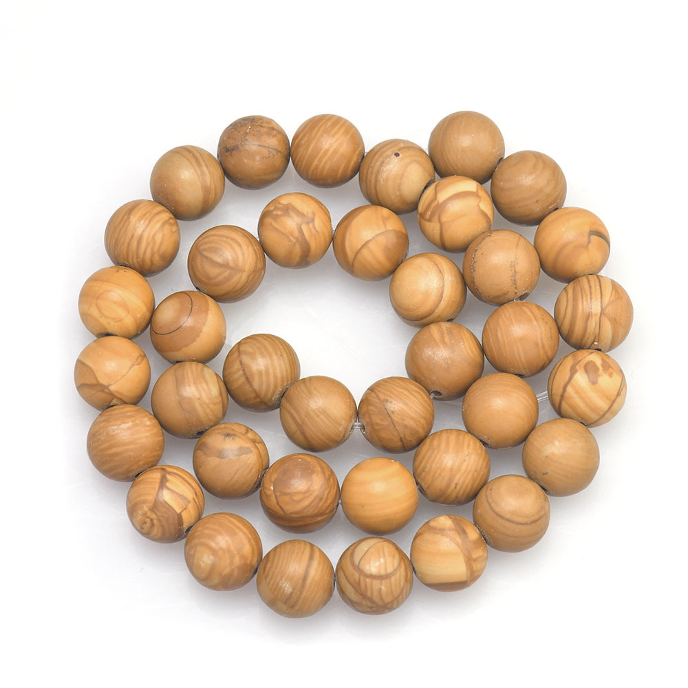 Natural Yellow Line Stone Beads for Jewelry Making